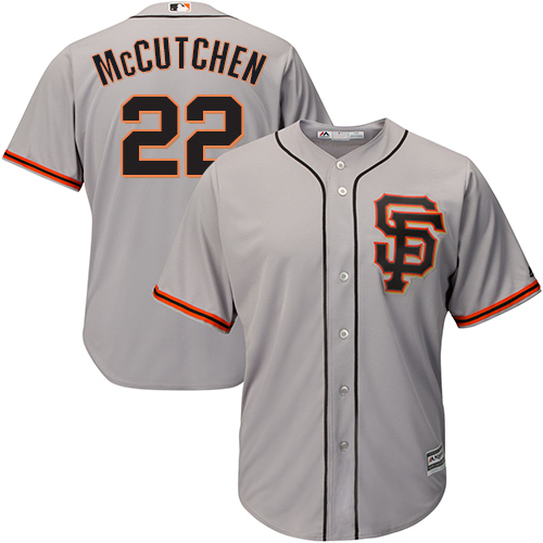 Giants #22 Andrew McCutchen Grey New Cool Base Road 2 Stitched MLB Jersey